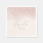 スパークルSweet sixteenバラ金ゴールドID912 スタンダードカクテルナプキン (正面)