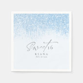スパークルSweet sixteenブルーID912 スタンダードカクテルナプキン (正面)