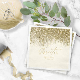 スパークルSweet sixteen金ゴールドID912 スタンダードカクテルナプキン