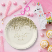 スパークルSweet sixteen金ゴールドID912 ペーパープレート (パーティー)