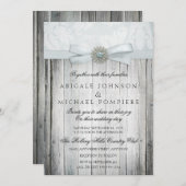 スパーク素朴ル付きシック結婚式招待状 招待状 (正面/裏面)