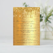 スパーク グリッター ゴールド ドリップス フォーマル ウェディング エレガント 招待状 (スタンド正面)