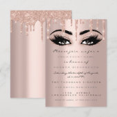 スパーク グリッター ドリップス ローズ まつげ フォーマル インビテーション (正面/裏面)