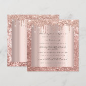 スパーク グリッター ドリップス ローズ グリッター ブライダル スイート 16 招待状 (正面/裏面)