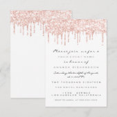 スパーク・グリッター・ドリップス ローズ ホワイト ブライダル スイート 16 招待状 (正面/裏面)