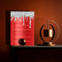 スパーク グリッター ドリップ シルバー レッド グレー ブライダル 16th