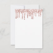 スパーク グリッター ドリップ ローズ ホワイト ブライダル スイート 16 招待状 (裏面)