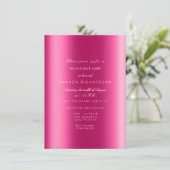 スパーク メタリック セピア ブラック コンフェッティ フクシア ブライダル 招待状 (スタンド正面)