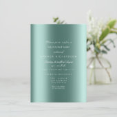 スパーク メタリック ブラック シーケン グリッター ティール ブライダル 招待状 (スタンド正面)