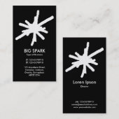 スパーク – 黒の上に白(金ゴールド) 名刺 (正面/裏面)
