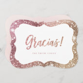 スパーシンプルクルバラ金ゴールドグリッターグラシアス 招待状 (正面/裏面)