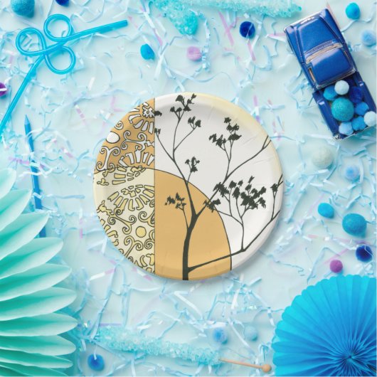 スパースツリーシルエットバイメーガンマイガー ペーパープレート (パーティー)