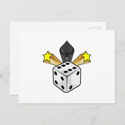 スパーズとスタースのポーカーでサイコロを振る ポストカード (正面/裏面)