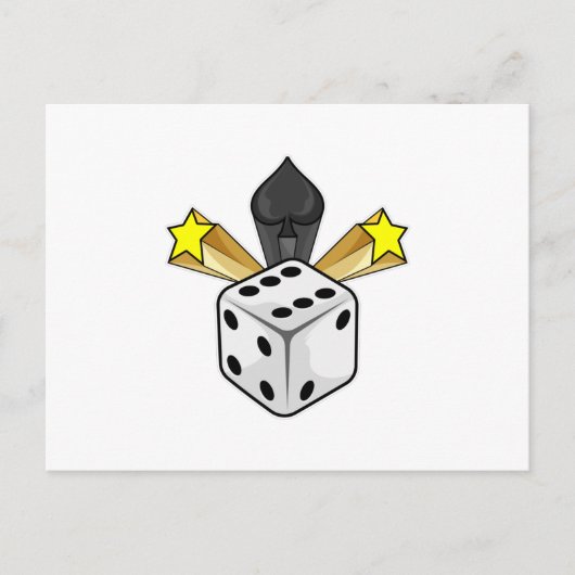 スパーズとスタースのポーカーでサイコロを振る ポストカード (正面)