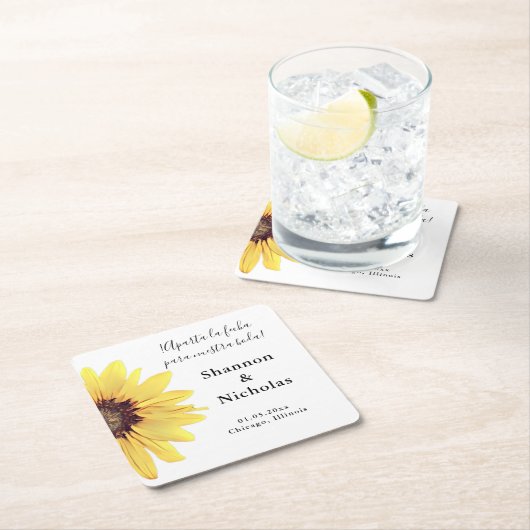 スパーソナライズされたン絵を描フラワーアパルタラフェハ スクエアペーパーコースター (インサイチュ)