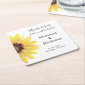 スパーソナライズされたン絵を描フラワーアパルタラフェハ スクエアペーパーコースター (アングル)