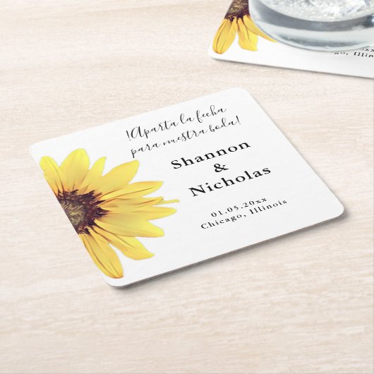 スパーソナライズされたン絵を描フラワーアパルタラフェハ スクエアペーパーコースター (アングル)