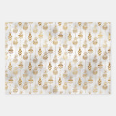 スパーッエレガントク金ゴールドと深いレッドクリスマス ラッピングペーパーシート (正面)