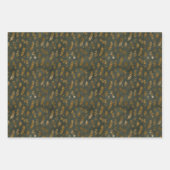 スパーッエレガントク金ゴールドホワイトグリーンクリスマス ラッピングペーパーシート (正面3)