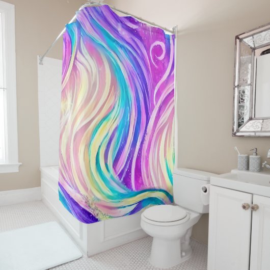 スパーッカラフルク渦巻形のパターン シャワーカーテン (インサイチュ)