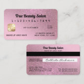 スパーッユニーククバラピンクグリッタークレジットカード 名刺 (正面/裏面)