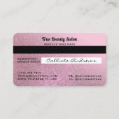 スパーッユニーククバラピンクグリッタークレジットカード 名刺 (裏面)