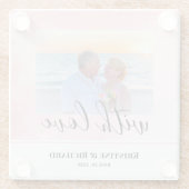 スパーパーソナライズされたクなベビーのピンクの写真 ガラスコースター (裏面)