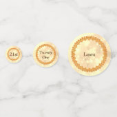 スパーパーソナライズされたクリー金ゴールドハッピー21歳の誕生日 コンフェッティ (正面)