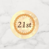 スパーパーソナライズされたクリー金ゴールドハッピー21歳の誕生日 コンフェッティ (スモール正面)