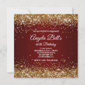 スパーフェイククリー金ゴールドグリッターブルゴーニュグラデーション 招待状 (裏面)