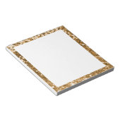 スパーフェイククリー金ゴールドグリッター縁どホワイト ノートパッド (アングル)