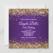 スパーフェイククリー金ゴールド王室のパープルグラデーション 招待状 (裏面)