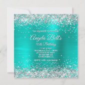 スパーフェイククリー銀グリッターターコイズ箔 招待状 (裏面)