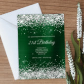 スパーフェイククリー銀グリッターダークグリーンフォイル 招待状