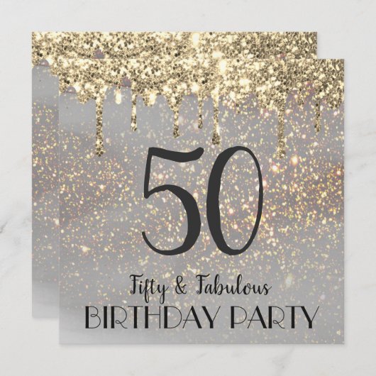 スパーフェイククル50歳の誕生日の招待状 招待状 (正面/裏面)