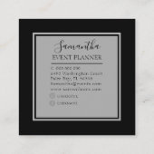 スパーモダンクルブラック&ホワイトイベントプランナースクアール スクエア名刺 (裏面)