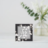 スパーモダンクルブラック&ホワイトイベントプランナースクアール スクエア名刺 (スタンド正面)