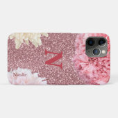 スパーモダンクル赤面ピンクイニシャルと名前グリッター Case-Mate iPhoneケース (裏面(横))
