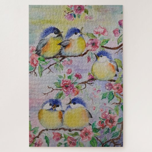 スパーローズパズル春絵画鳥 – s ジグソーパズル (縦)