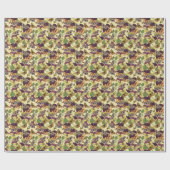 スパーローズ&パンジー – ヴィンテージガーデンインスパイア- ラッピングペーパー (フラット)