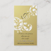 スパ及びサロンの名刺のモノグラムの白及び金ゴールド 名刺 (裏面)