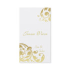 スパ及びサロンの名刺のモノグラムの白及び金ゴールド