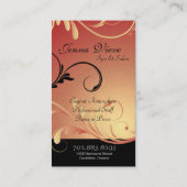 スパ及びサロンの名刺のモノグラムの黄色および赤 名刺 (裏面)