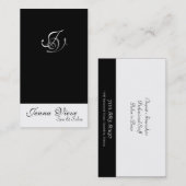 スパ及びサロンの名刺のモノグラムの黒及び白 名刺 (正面/裏面)