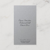 スパ及びサロンの名刺のモノグラムの黒及び銀 名刺 (裏面)