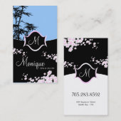 スパ及びサロンの名刺-モノグラムの花 名刺 (正面/裏面)