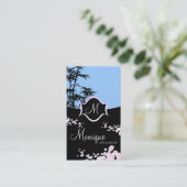 スパ及びサロンの名刺-モノグラムの花 名刺 (スタンド正面)