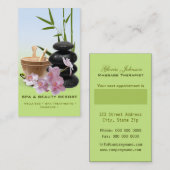 スパ及び美しいリゾートの名刺 予約カード (正面/裏面)