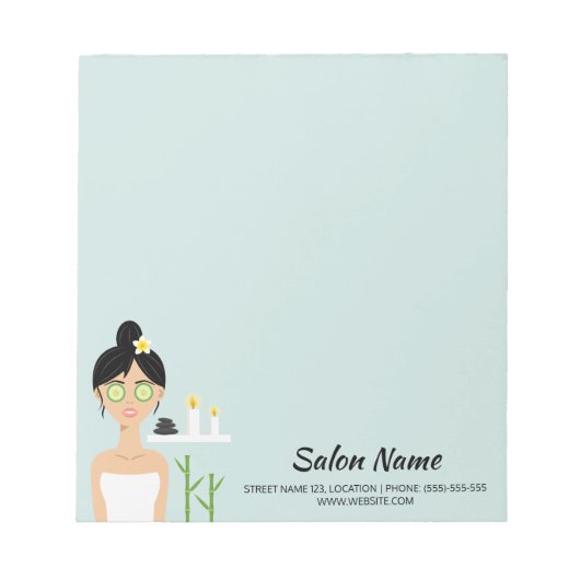 スパ女の子キュウリ彼女の目の上 – スパサロン ノートパッド (正面)