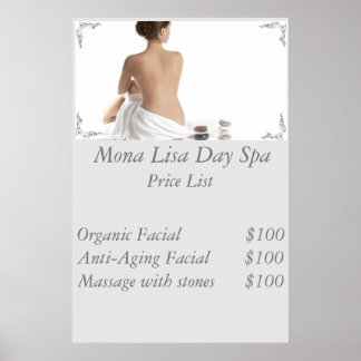 スパ料金表 ポスター